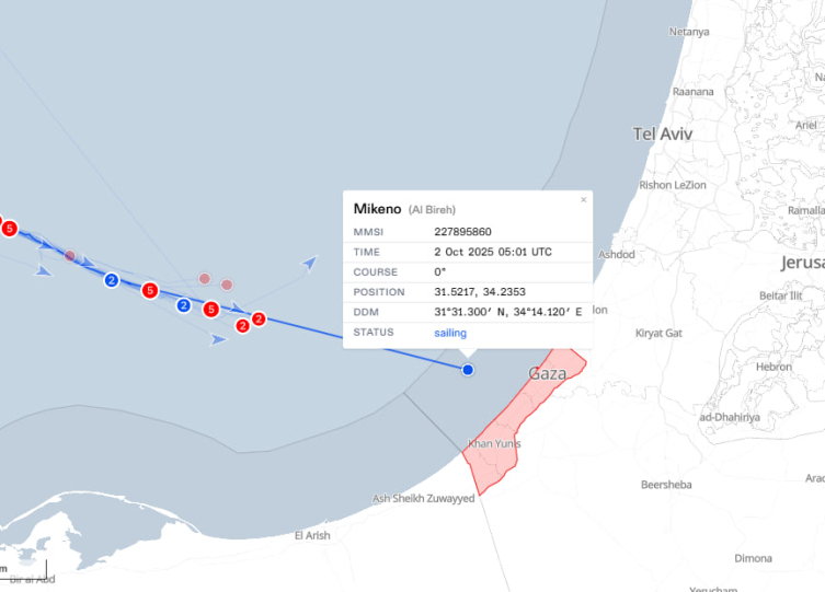 Mikeno gemisi Gazze sınırında